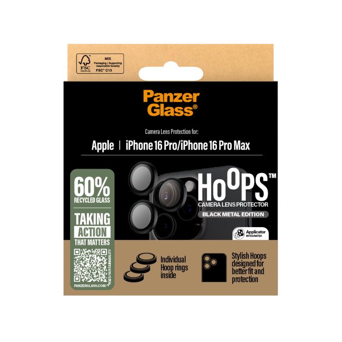 PanzerGlass® Hoops Black Lens Protector Apple | iPhone 16 Pro/iPhone 16 Pro Max – Mobit.gr