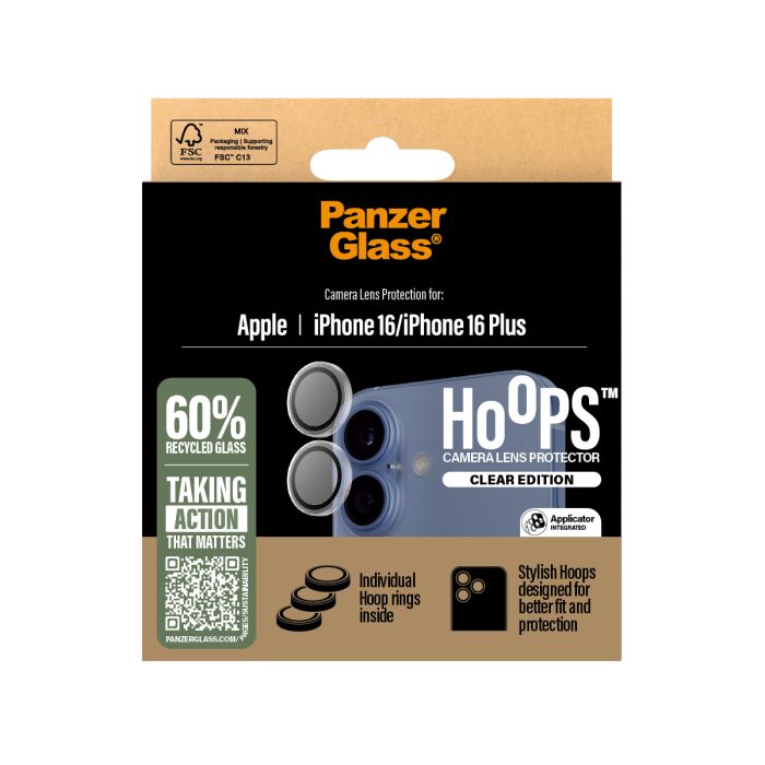 PanzerGlass® Hoops Transparent Lens Protector Apple | iPhone 16/iPhone 16 Plus – Mobit.gr