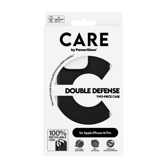 CARE by PanzerGlass® Feature Case Double Defence Black for Apple iPhone 16 Pro – Mobit.gr