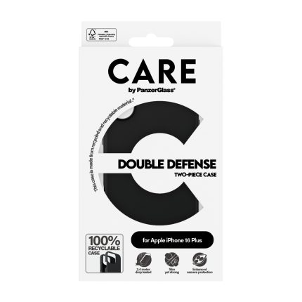 CARE by PanzerGlass® Feature Case Double Defence Black for Apple iPhone 16 Plus – Mobit.gr