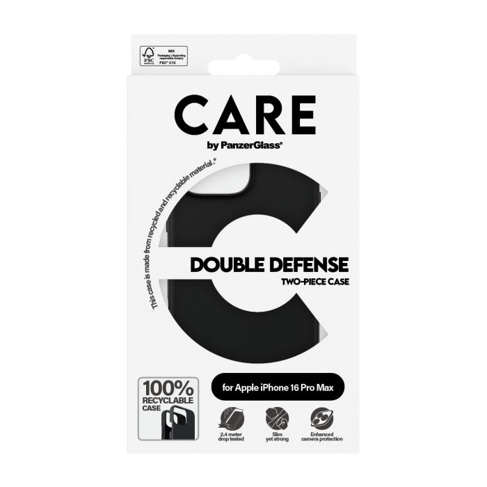 CARE by PanzerGlass® Feature Case Double Defence Black for Apple iPhone 16 Pro Max – Mobit.gr