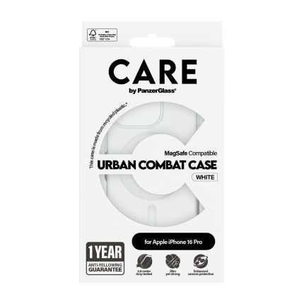 CARE by PanzerGlass® Flagship Case Urban Combat White MagSafe for Apple iPhone 16 Pro – Mobit.gr