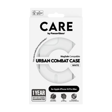 CARE by PanzerGlass® Flagship Case Urban Combat White MagSafe for Apple iPhone 16 Pro Max – Mobit.gr