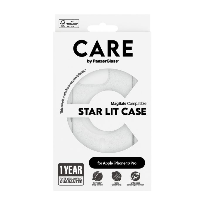CARE by PanzerGlass® Flagship Case Star Lit w. White MagSafe for Apple iPhone 16 Pro – Mobit.gr