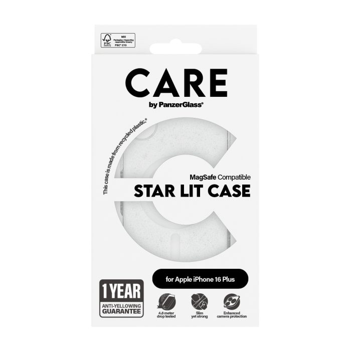 CARE by PanzerGlass® Flagship Case Star Lit w. White MagSafe for Apple iPhone 16 Plus – Mobit.gr