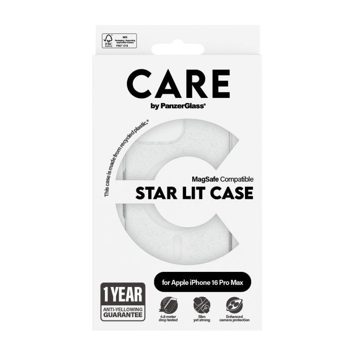 CARE by PanzerGlass® Flagship Case Star Lit w. White MagSafe for Apple iPhone 16 Pro Max – Mobit.gr