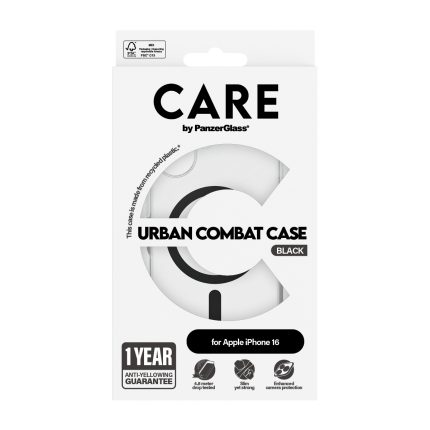CARE by PanzerGlass® Flagship Case Urban Combat w. Black MagSafe for Apple iPhone 16 – Mobit.gr