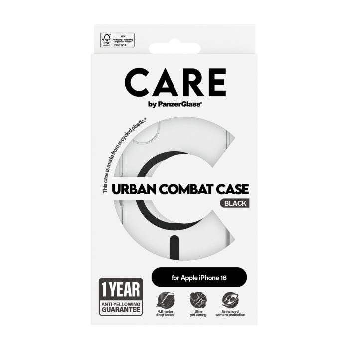 CARE by PanzerGlass® Flagship Case Urban Combat w. Black MagSafe for Apple iPhone 16 – Mobit.gr
