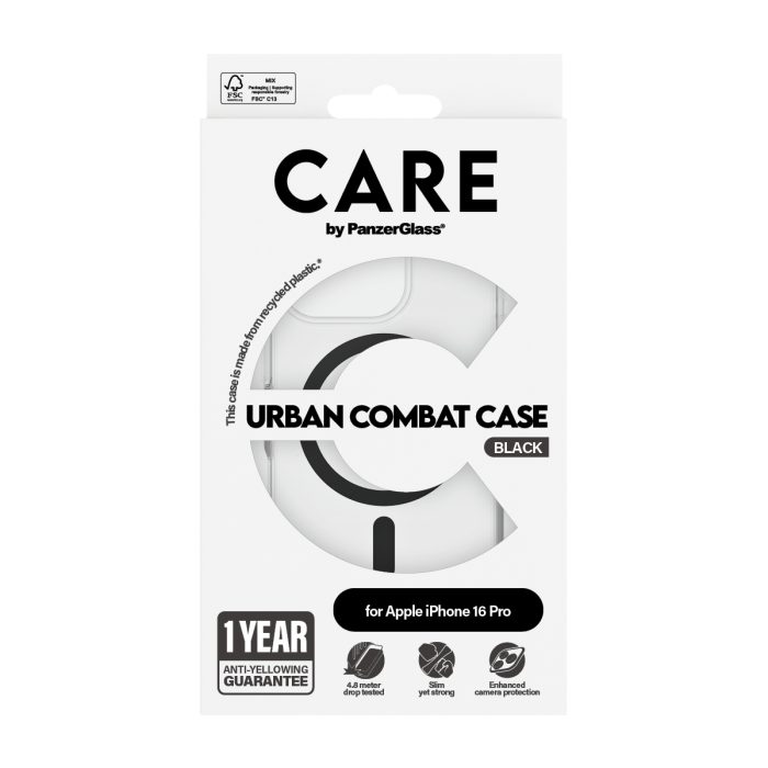 CARE by PanzerGlass® Flagship Case Urban Combat w. Black MagSafe for Apple iPhone 16 Pro – Mobit.gr