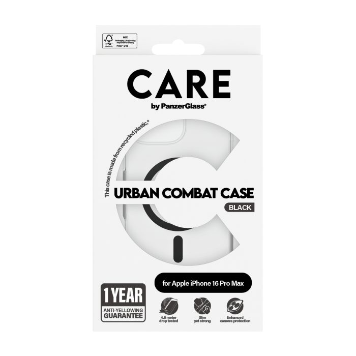 CARE by PanzerGlass® Flagship Case Urban Combat w. Black MagSafe for Apple iPhone 16 Pro Max – Mobit.gr