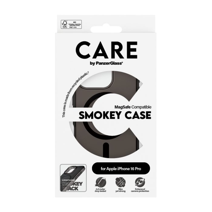 CARE by PanzerGlass® Flagship Case Smokey w. Black MagSafe for Apple iPhone 16 Pro – Mobit.gr