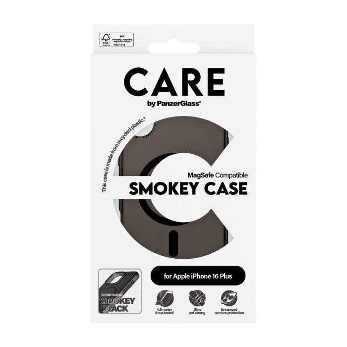 CARE by PanzerGlass® Flagship Case Smokey w. Black MagSafe for Apple iPhone 16 Plus – Mobit.gr