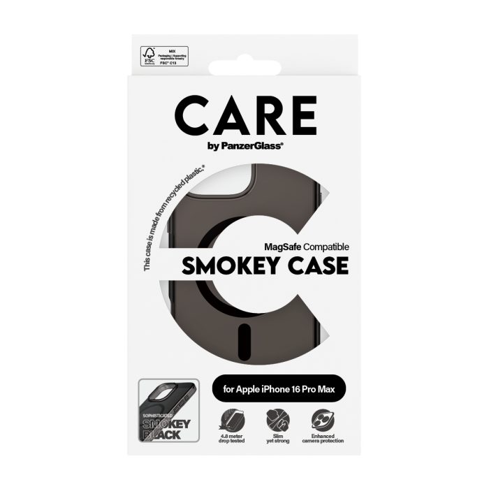 CARE by PanzerGlass® Flagship Case Smokey w. Black MagSafe for Apple iPhone 16 Pro Max – Mobit.gr