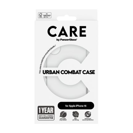 CARE by PanzerGlass® Flagship Case Transparent Urban Combat w. Clear Frame iPhone 16 – Mobit.gr