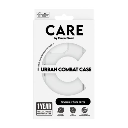CARE by PanzerGlass® Flagship Case Transparent Urban Combat w. Clear Frame iPhone 16 Pro – Mobit.gr