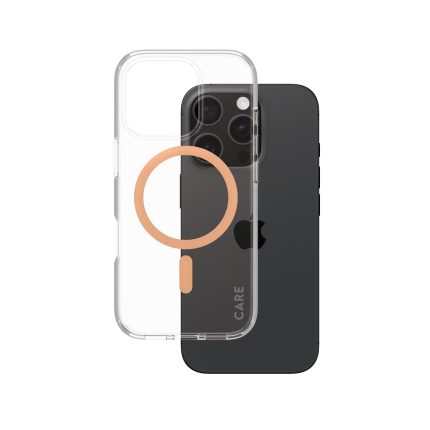 CARE by PanzerGlass® Flagship Case Transparent Urban Combat w. Peachy MagSafe iPhone 16 Pro – Mobit.gr