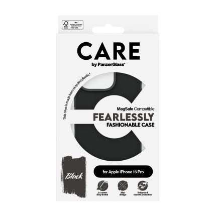 CARE by PanzerGlass® Fashionable Case Black w. MagSafe iPhone 16 Pro – Mobit.gr