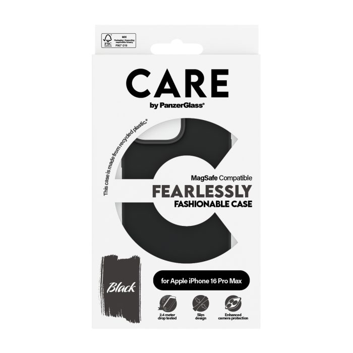 CARE by PanzerGlass® Fashionable Case Black w. MagSafe iPhone 16 Pro Max – Mobit.gr