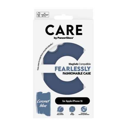 CARE by PanzerGlass® Fashionable Case Blue w. MagSafe iPhone 16 – Mobit.gr