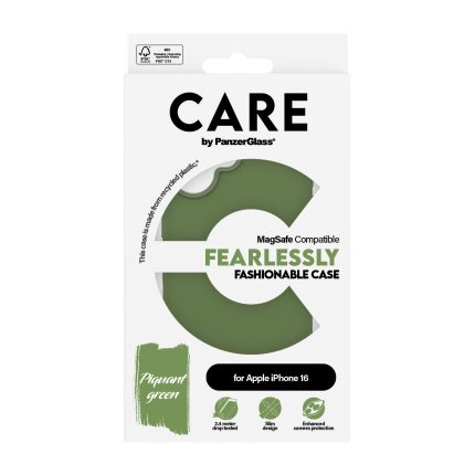 CARE by PanzerGlass® Fashionable Case Green w. MagSafe iPhone 16 – Mobit.gr