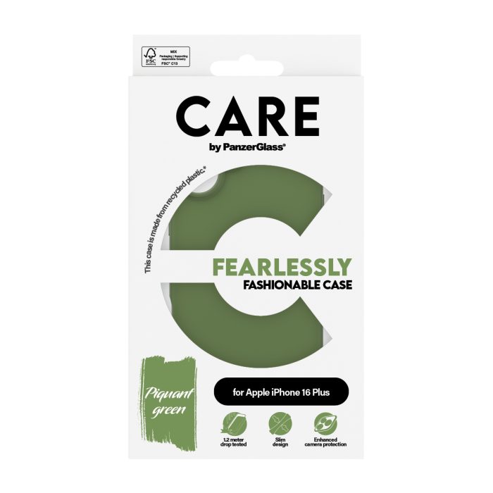 CARE by PanzerGlass® Fashionable Case Green iPhone 16 Plus – Mobit.gr