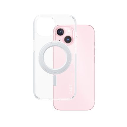 CARE by PanzerGlass® Feature Case Transparent w. Silver Kickstand & MagSafe iPhone 15 – Mobit.gr