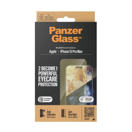 PanzerGlass™ Eyecare Screen Protection iPhone 15 Pro Max | Ultra-Wide Fit – Mobit.gr