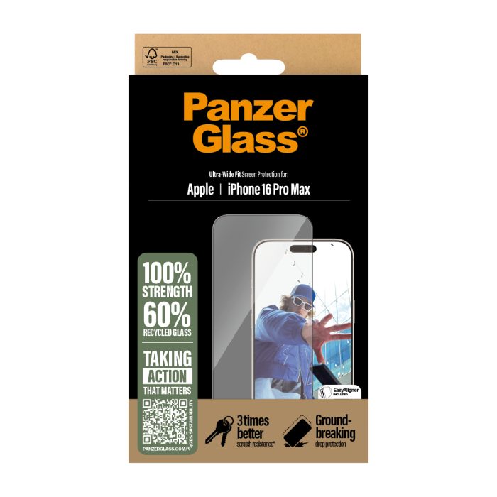 PanzerGlass® Screen Protector Apple | iPhone 16 Pro Max | Ultra-Wide Fit – Mobit.gr