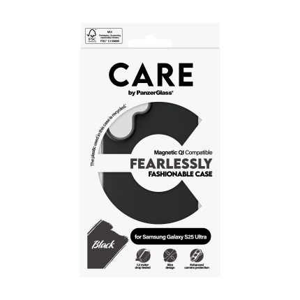 CARE by PanzerGlass® Fashionable Case Black w. Qi Compatible Samsung Galaxy S25 Ultra – Mobit.gr