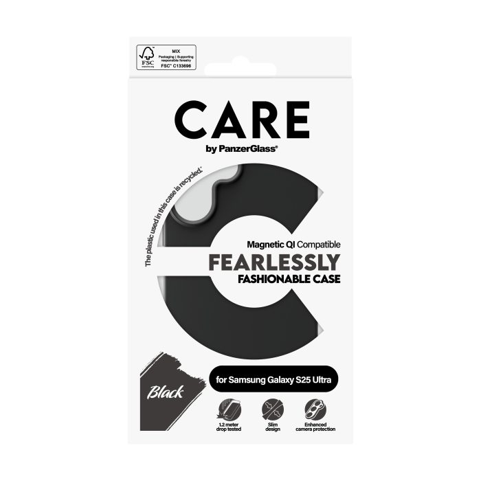 CARE by PanzerGlass® Fashionable Case Black w. Qi Compatible Samsung Galaxy S25 Ultra – Mobit.gr