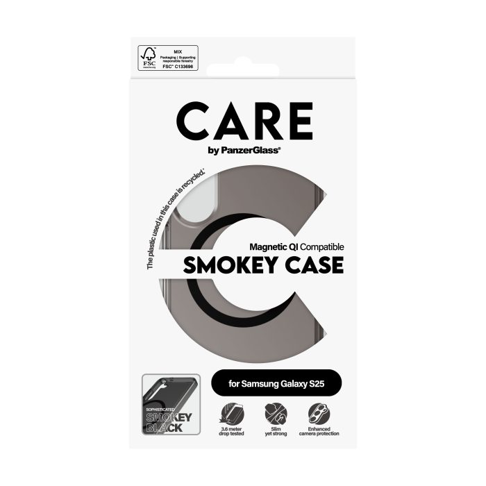 CARE by PanzerGlass® Flagship Case Urban Combat Smokey w. Black Qi Compatible Samsung Galaxy S25 – Mobit.gr