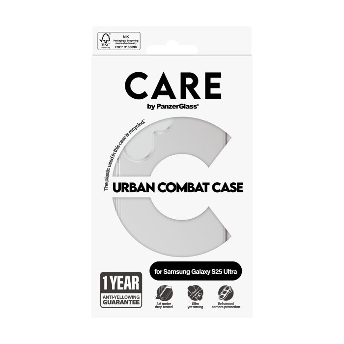 CARE by PanzerGlass® Flagship Case Transparent Urban Combat w. Clear Frame Samsung Galaxy S25 Ultra – Mobit.gr
