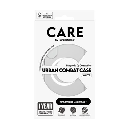CARE by PanzerGlass® Flagship Case Transparent Urban Combat w. White Qi Compatible Samsung Galaxy S25 Plus – Mobit.gr
