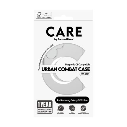 CARE by PanzerGlass® Flagship Case Transparent Urban Combat w. White Qi Compatible Samsung Galaxy S25 Ultra – Mobit.gr