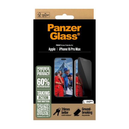 PanzerGlass® Privacy Screen Protector Apple | iPhone 16 Pro Max | Ultra-Wide Fit – Mobit.gr