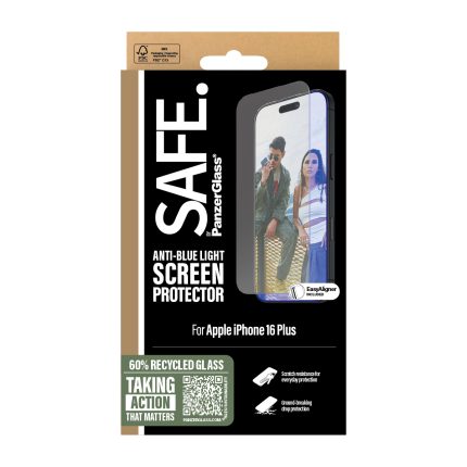 SAFE. by PanzerGlass® Anti-Blue Light Screen Protector Apple | iPhone 16 Plus/iPhone 15 Plus | Ultra-Wide Fit – Mobit.gr