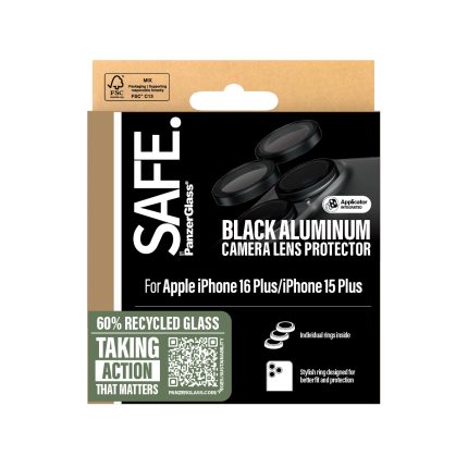 SAFE. by PanzerGlass® Camera Lens Protector Black Apple | iPhone 16/iPhone 16 Plus – Mobit.gr