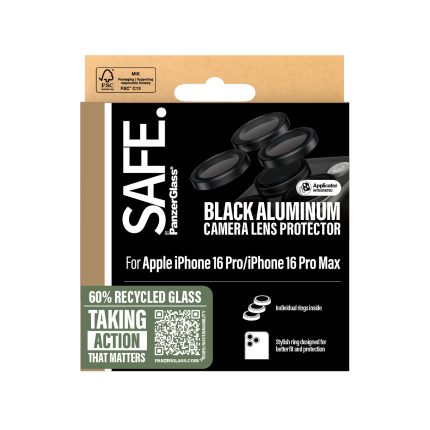 SAFE. by PanzerGlass® Camera Lens Protector Black Apple | iPhone 16 Pro/iPhone 16 Pro Max – Mobit.gr