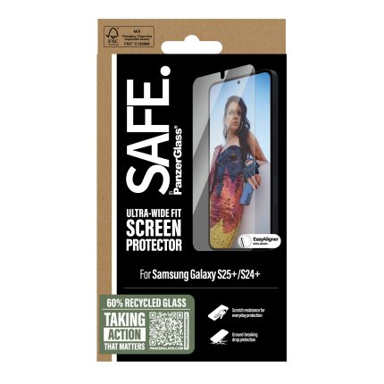 SAFE. by PanzerGlass® Screen Protector Samsung Galaxy S24 Plus / S25 Plus | Ultra-Wide Fit w. Aligner – Mobit.gr
