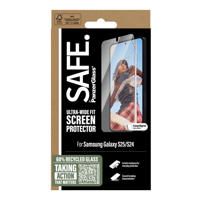 SAFE. by PanzerGlass® Screen Protector Samsung Galaxy S24 / S25 | Ultra-Wide Fit w. Aligner – Mobit.gr