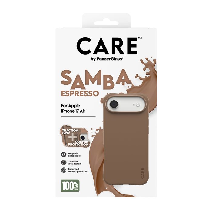 CARE by PanzerGlass® Fashionable Case Samba Espresso w. MagSafe iPhone 17 Air – Mobit.gr