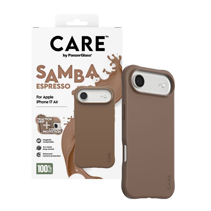 CARE by PanzerGlass® Fashionable Case Samba Espresso w. MagSafe iPhone 17 Air – Mobit.gr