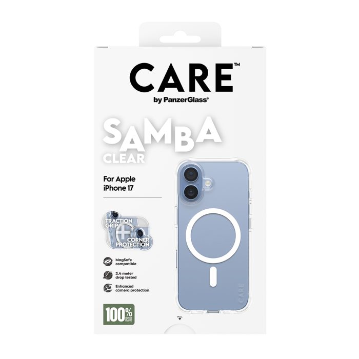 CARE by PanzerGlass® Fashionable Case Samba Transparent w. White MagSafe iPhone 17 – Mobit.gr