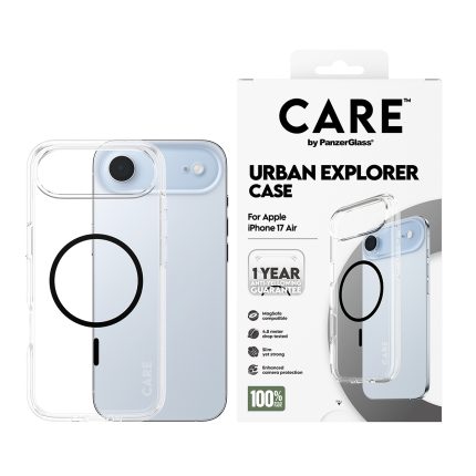 CARE by PanzerGlass® Flagship Case Transparent Urban Explorer w. Black MagSafe iPhone 17 Air – Mobit.gr