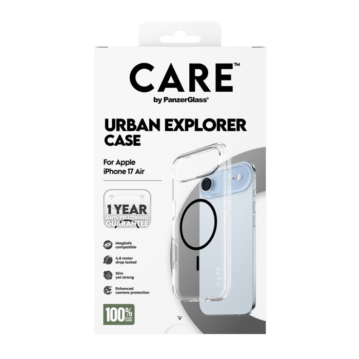 CARE by PanzerGlass® Flagship Case Transparent Urban Explorer w. Black MagSafe iPhone 17 Air – Mobit.gr