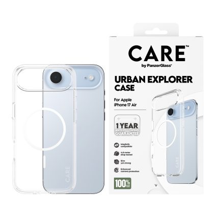CARE by PanzerGlass® Flagship Case Transparent Urban Explorer w. White MagSafe iPhone 17 Air – Mobit.gr