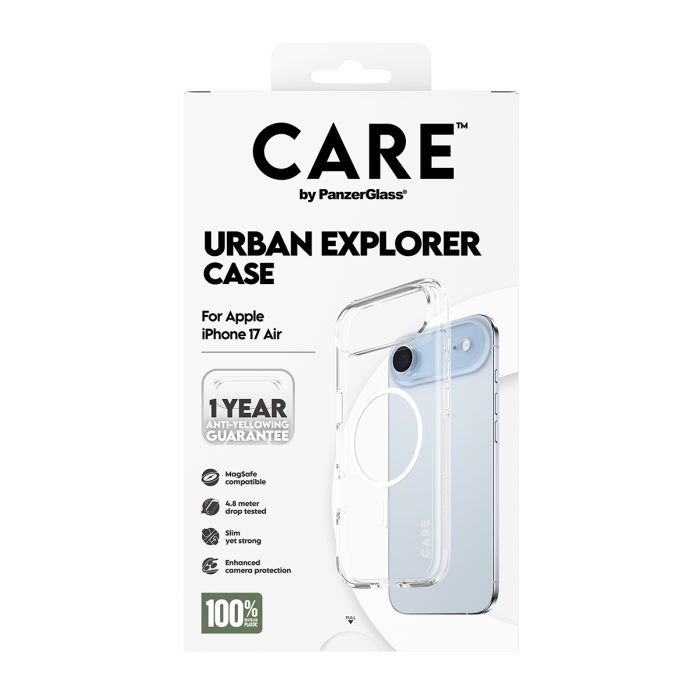 CARE by PanzerGlass® Flagship Case Transparent Urban Explorer w. White MagSafe iPhone 17 Air – Mobit.gr