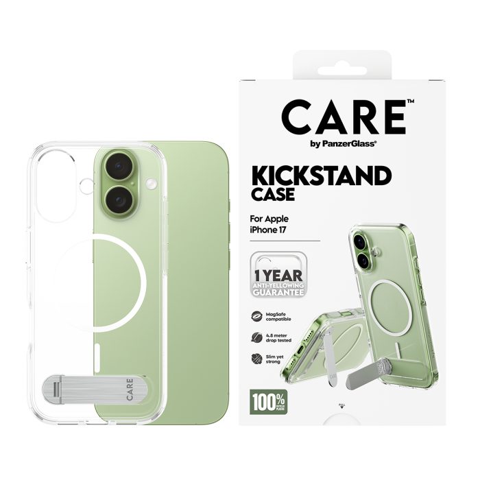 CARE by PanzerGlass® Feature Case Transparent w. Kickstand & MagSafe iPhone 17 – Mobit.gr