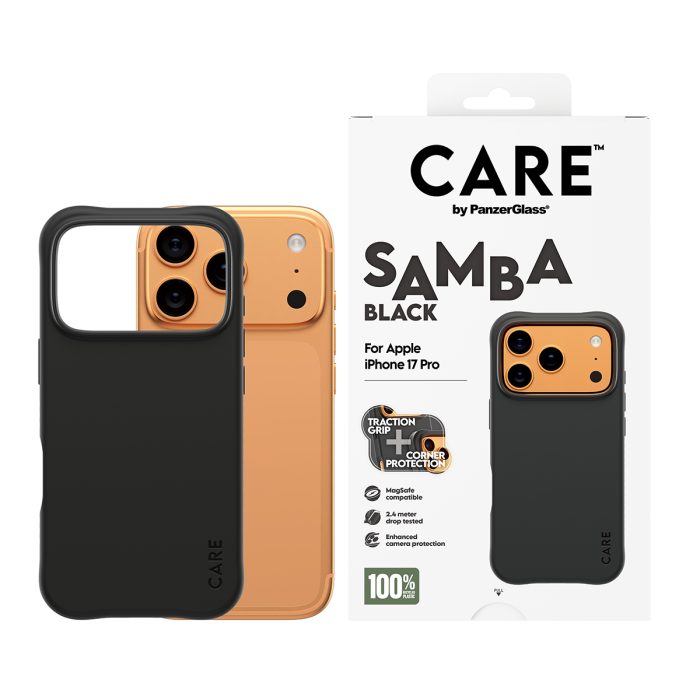 CARE by PanzerGlass® Fashionable Case Samba Black w. MagSafe iPhone 17 Pro – Mobit.gr