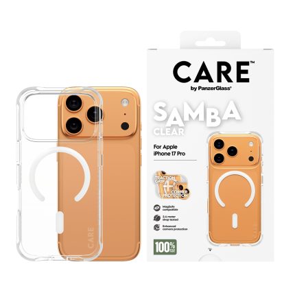 CARE by PanzerGlass® Fashionable Case Samba Transparent w. White MagSafe iPhone 17 Pro – Mobit.gr